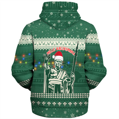 Hawaii Sherpa Hoodie Christmas Hawaii King Tribal Pattern