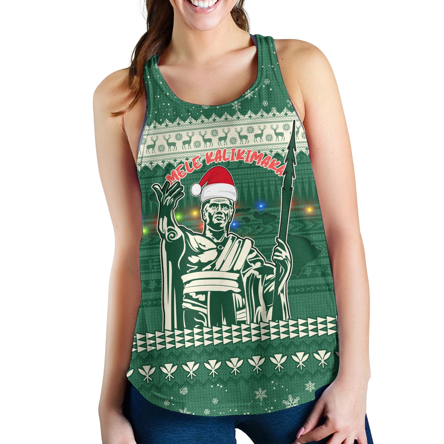 Hawaii Women Tank Christmas Hawaii King Tribal Pattern