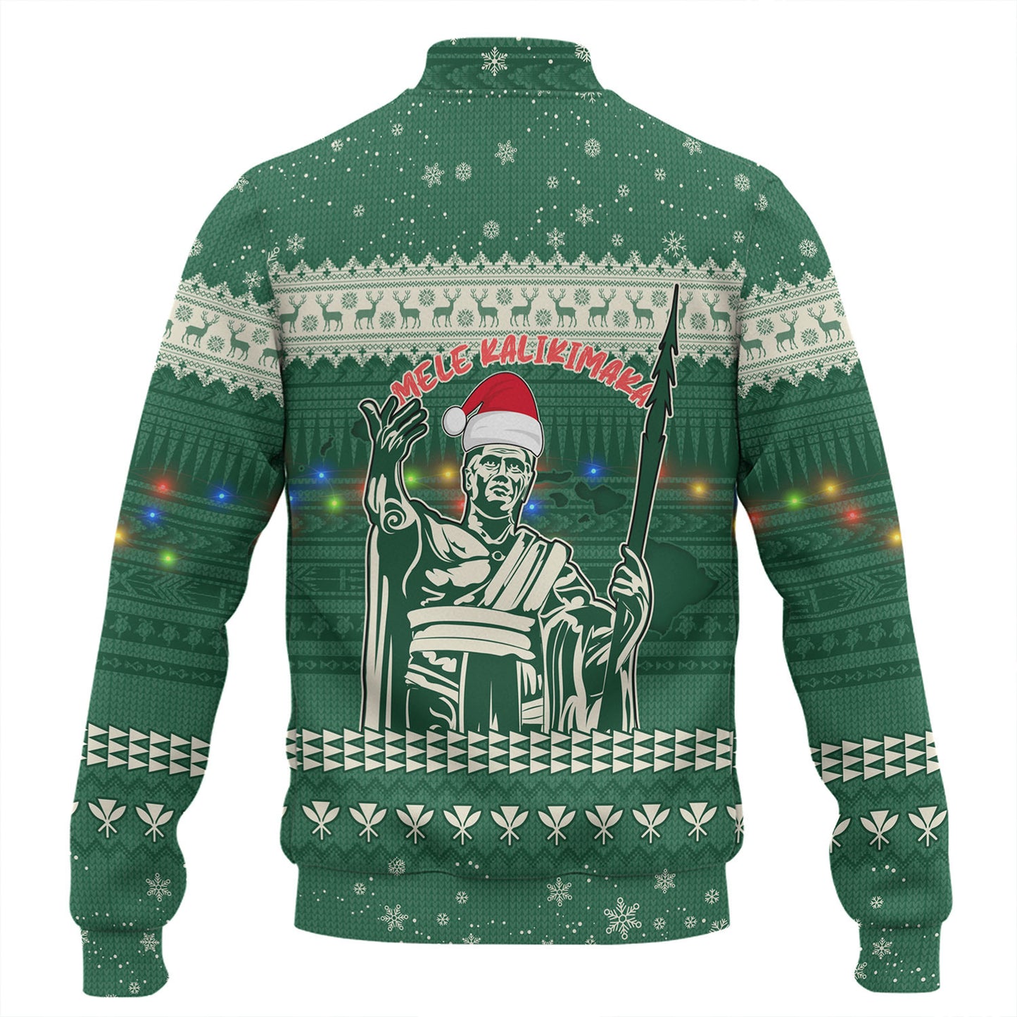 Hawaii Baseball Jacket Christmas Hawaii King Tribal Pattern