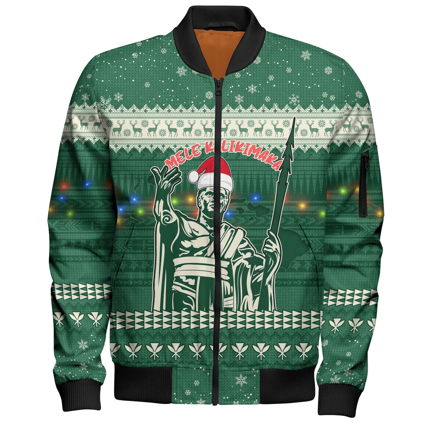 Hawaii Bomber Jacket Christmas Hawaii King Tribal Pattern
