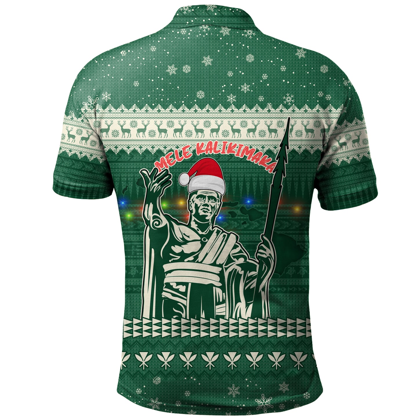 Hawaii Polo Shirt Christmas Hawaii King Tribal Pattern