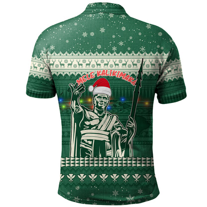 Hawaii Polo Shirt Christmas Hawaii King Tribal Pattern