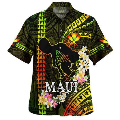 Hawaii Hawaiian Shirt Pray For Maui Polynesian Pattern