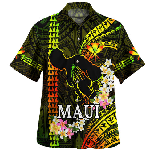 Hawaii Hawaiian Shirt Pray For Maui Polynesian Pattern