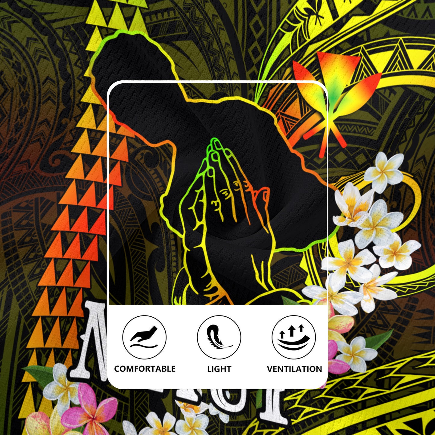 Hawaii Rugby Jersey Pray For Maui Polynesian Pattern