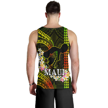 Hawaii Tank Top Pray For Maui Polynesian Pattern