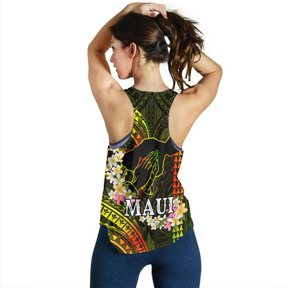Hawaii Women Tank Pray For Maui Polynesian Pattern