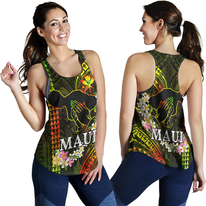 Hawaii Women Tank Pray For Maui Polynesian Pattern