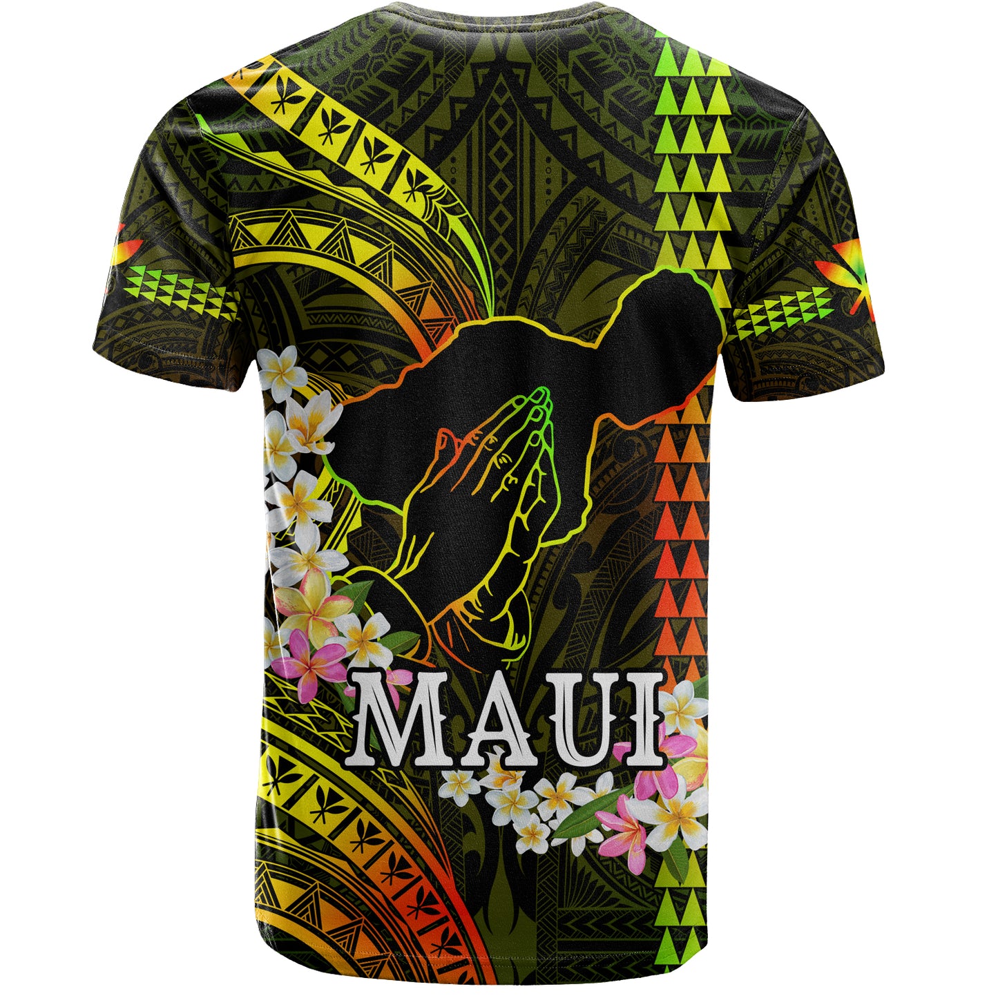 Hawaii T-Shirt Pray For Maui Polynesian Pattern