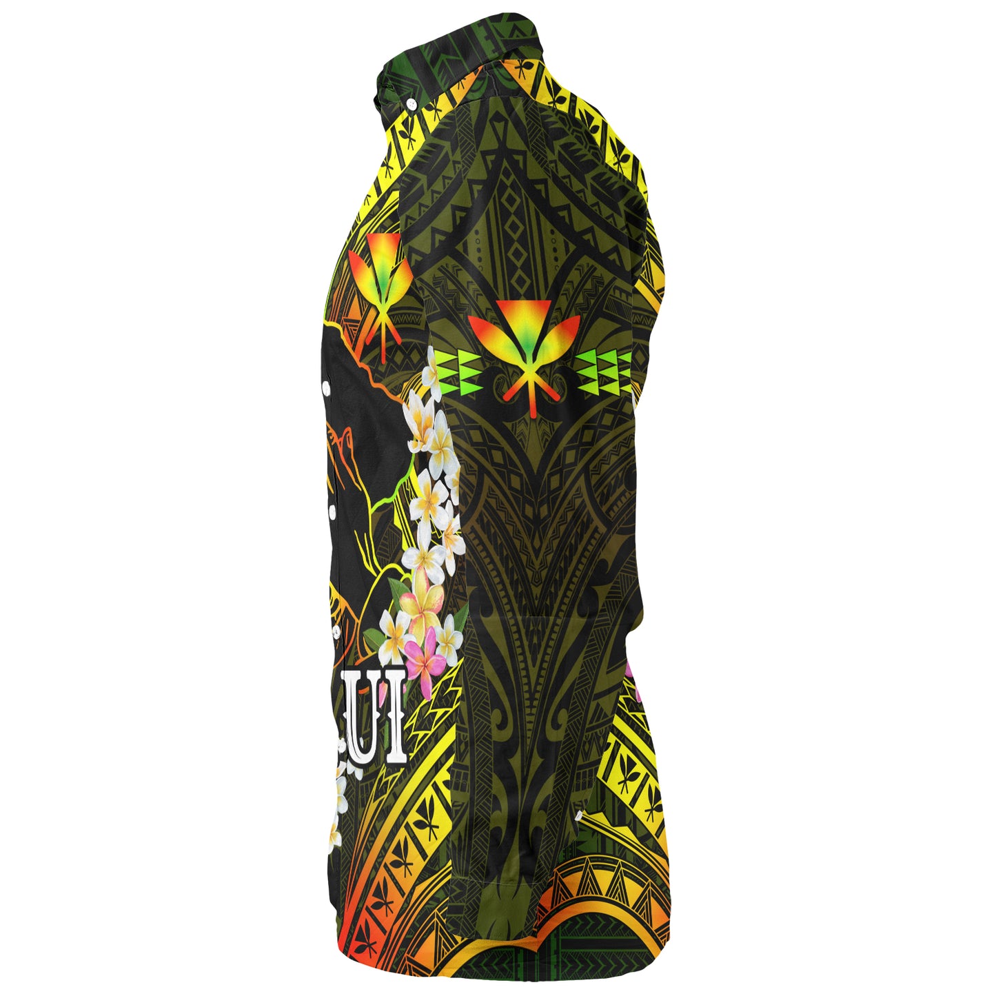 Hawaii Long Sleeve Shirt Pray For Maui Polynesian Pattern