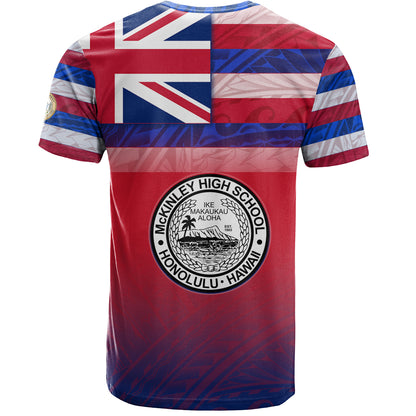 Hawaii President William McKinley High School T-Shirt Flag Color With Traditional Patterns