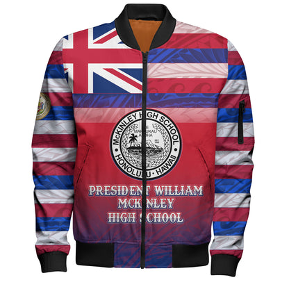 Hawaii President William McKinley High School Bomber Jacket Flag Color With Traditional Patterns