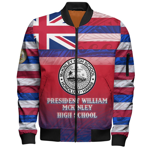 Hawaii President William McKinley High School Bomber Jacket Flag Color With Traditional Patterns