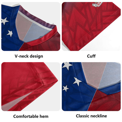 Samoa Flag Color With Traditional Patterns Men's All Over Printing Rugby Jersey