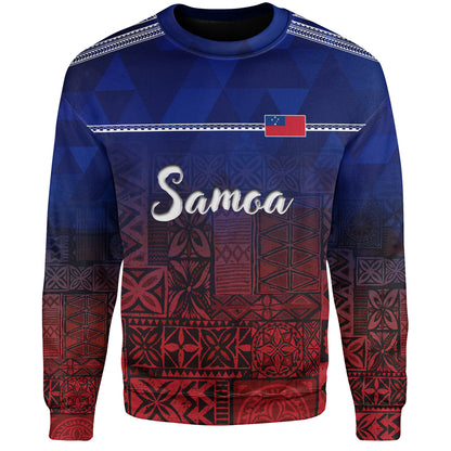Samoa Sweatshirt Lowpolly Pattern with Polynesian Motif
