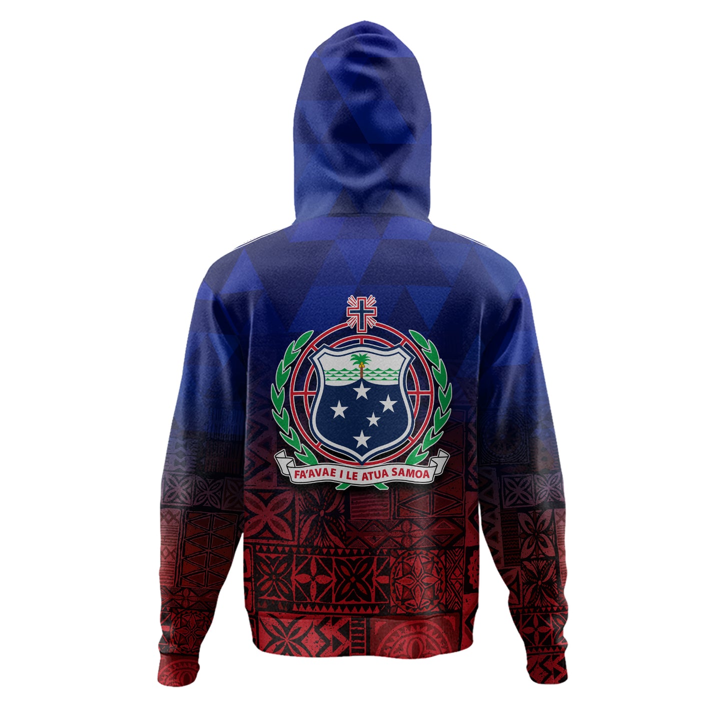 Samoa Hoodie Lowpolly Pattern with Polynesian Motif