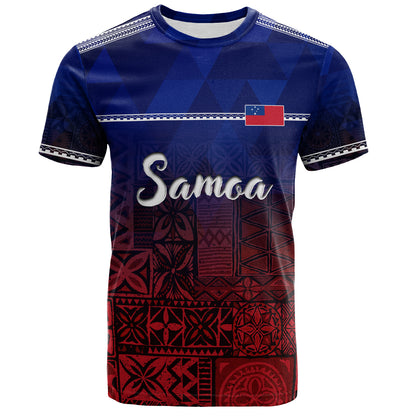 Samoa T-Shirt Lowpolly Pattern with Polynesian Motif