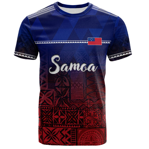 Samoa T-Shirt Lowpolly Pattern with Polynesian Motif
