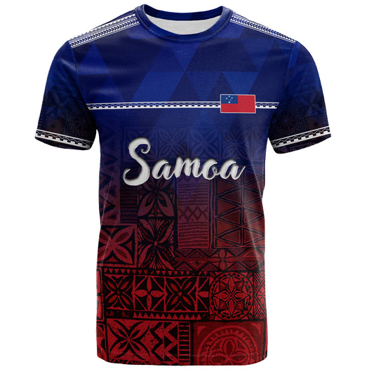 Samoa T-Shirt Lowpolly Pattern with Polynesian Motif