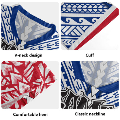 Samoa Map And Seal Samoan Patterns Men's All Over Printing Rugby Jersey
