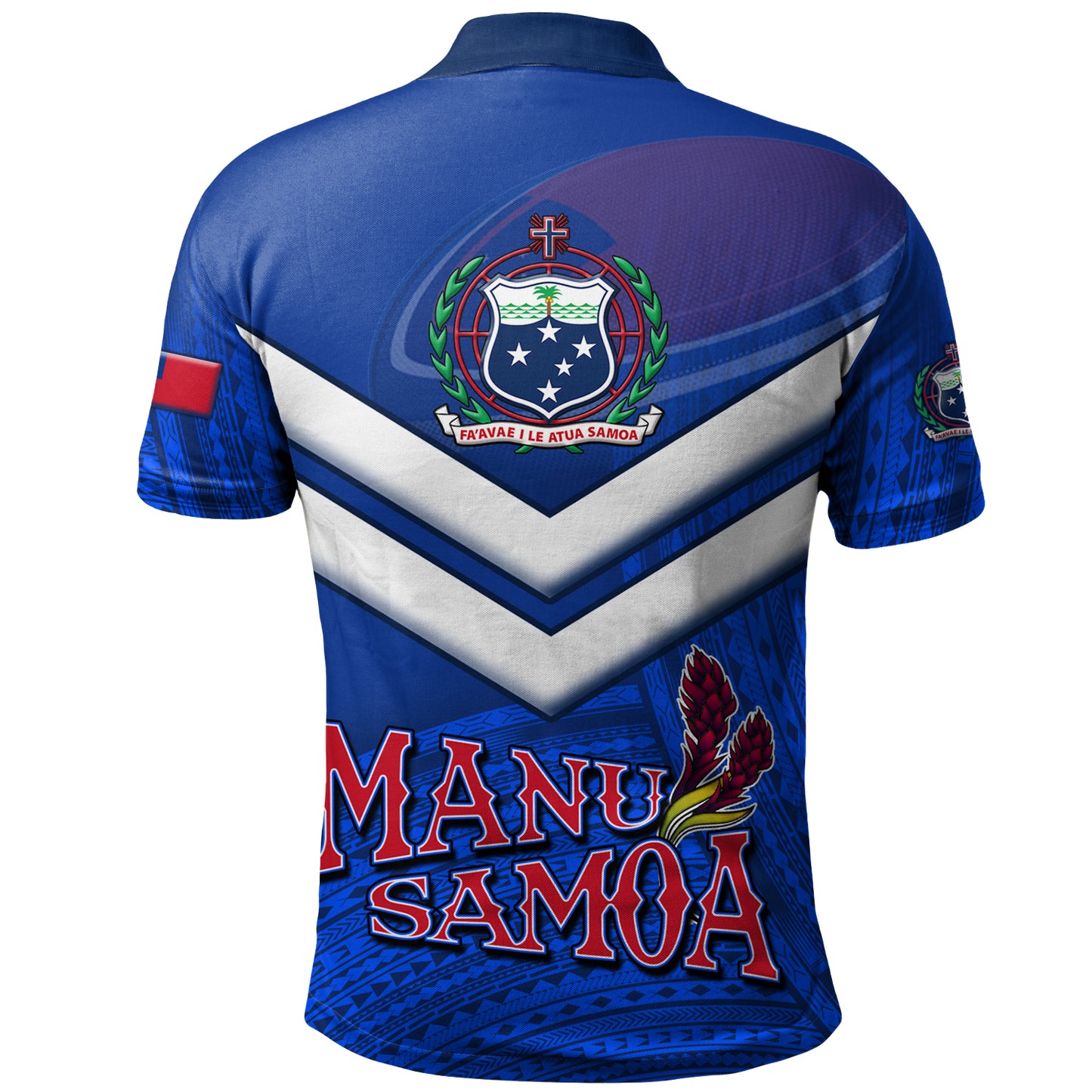 Samoa Polo Shirt Samoa Tradition Patterns With Rugby Ball