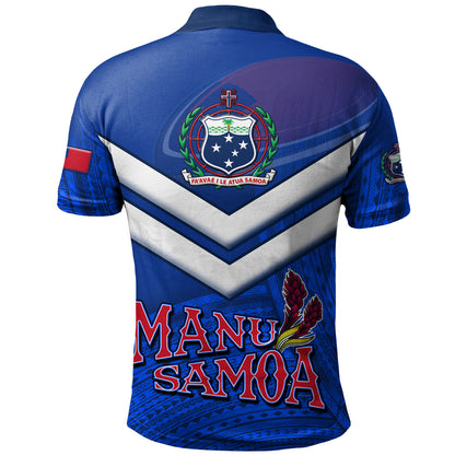 Samoa Polo Shirt Samoa Tradition Patterns With Rugby Ball