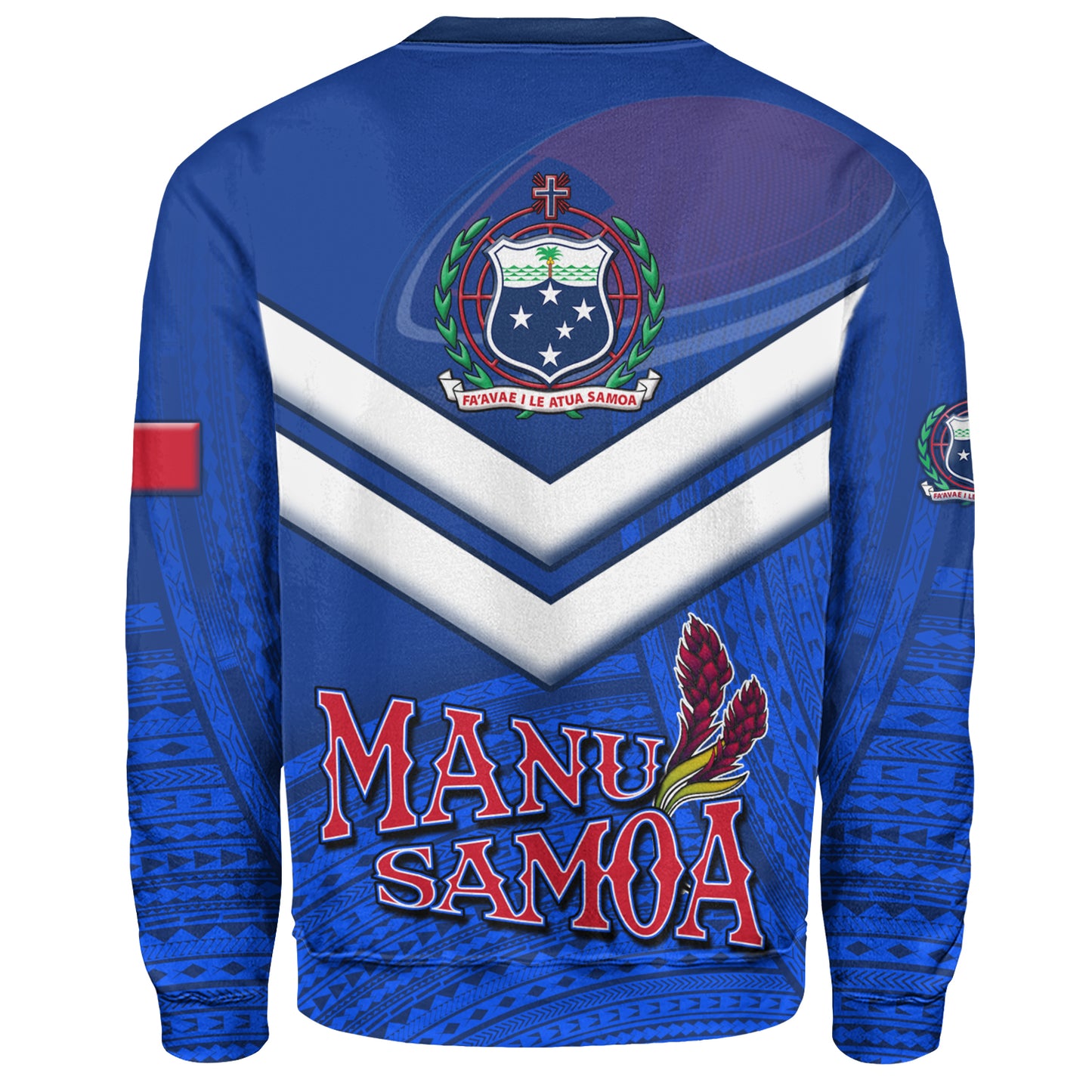 Samoa Sweatshirt Samoa Tradition Patterns With Rugby Ball