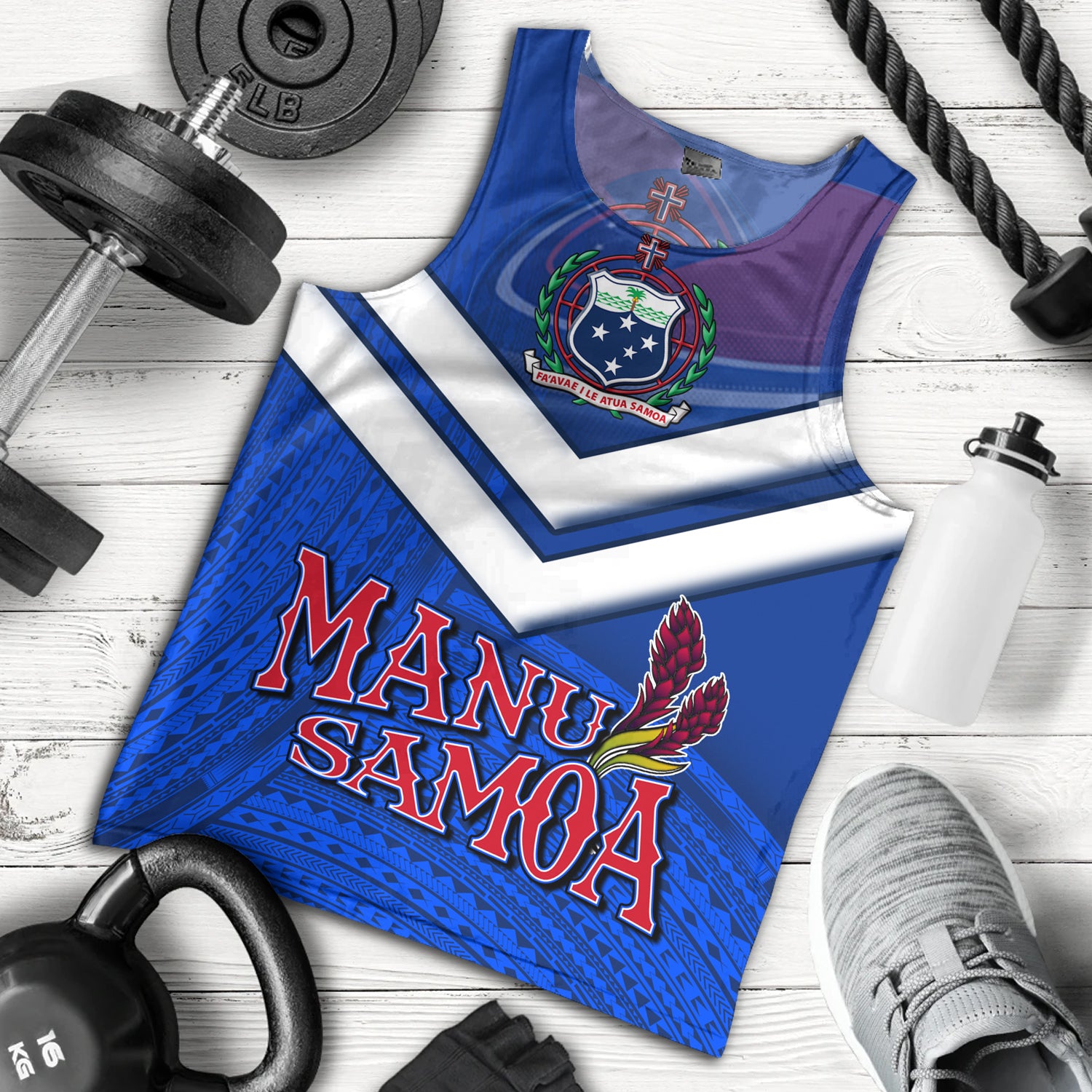Samoa Tank Top Samoa Tradition Patterns With Rugby Ball