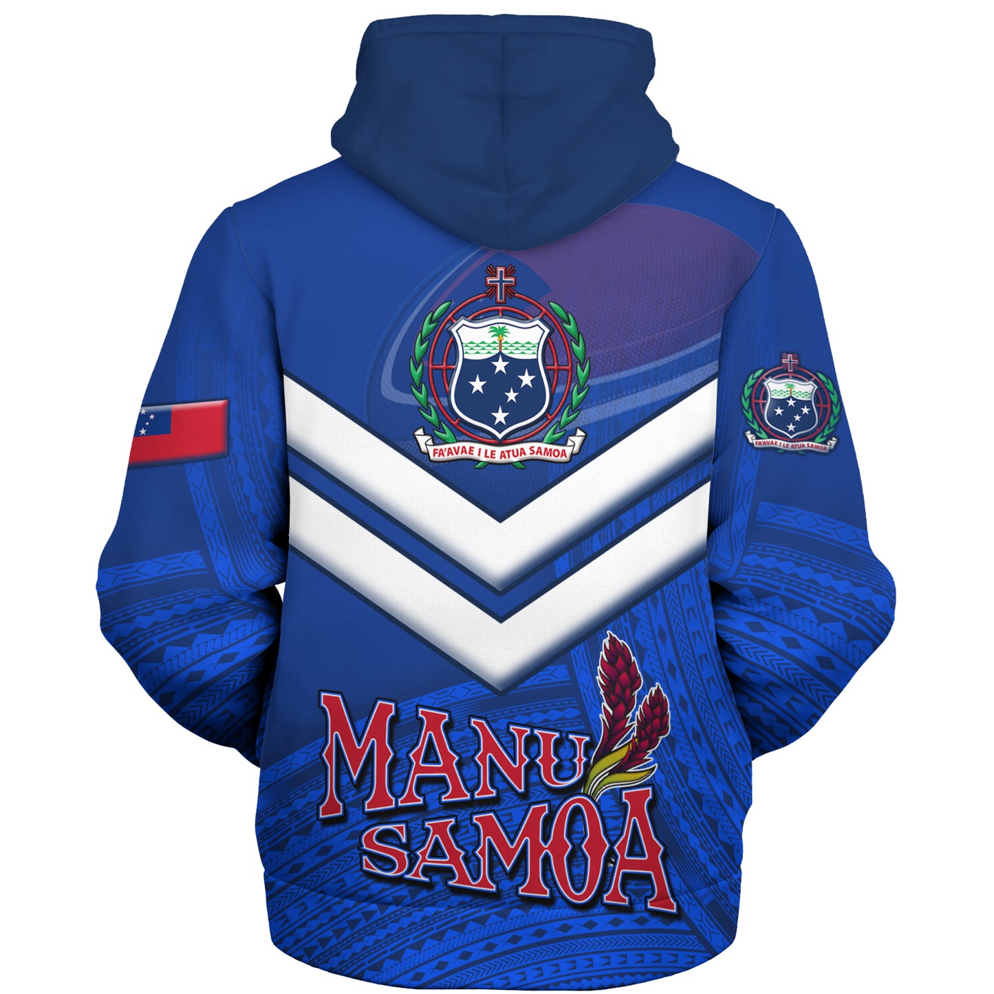 Samoa Sherpa Hoodie Samoa Tradition Patterns With Rugby Ball