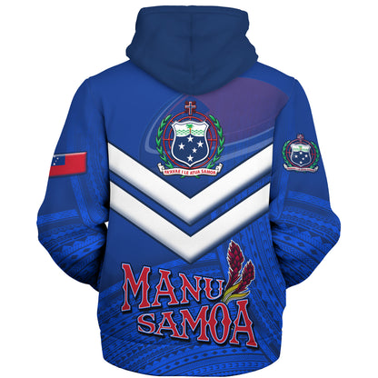 Samoa Sherpa Hoodie Samoa Tradition Patterns With Rugby Ball