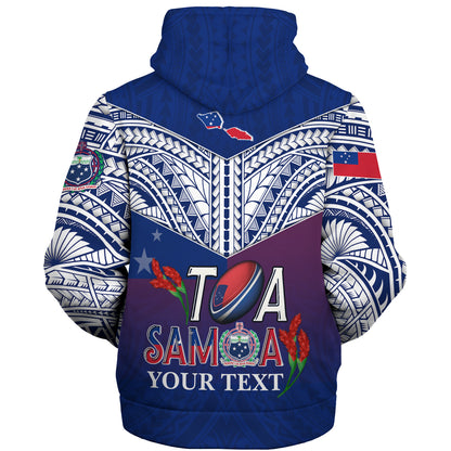 Samoa Custom Personalised Sherpa Hoodie Toa Samoa Teuilia Flowers Style