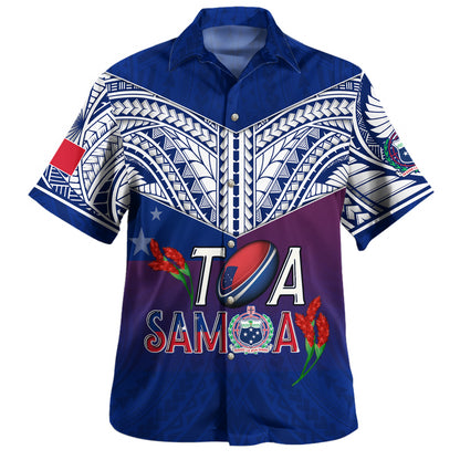 Samoa Custom Personalised Hawaiian Shirt Toa Samoa Teuilia Flowers Style