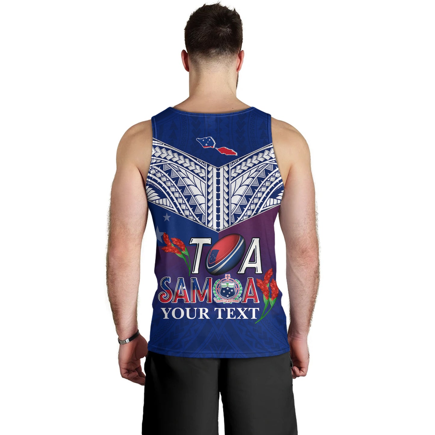 Samoa Custom Personalised Tank Top Toa Samoa Teuilia Flowers Style