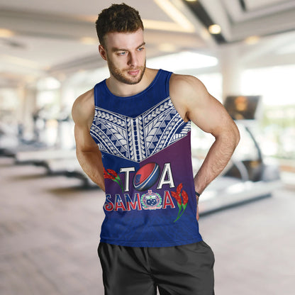 Samoa Custom Personalised Tank Top Toa Samoa Teuilia Flowers Style