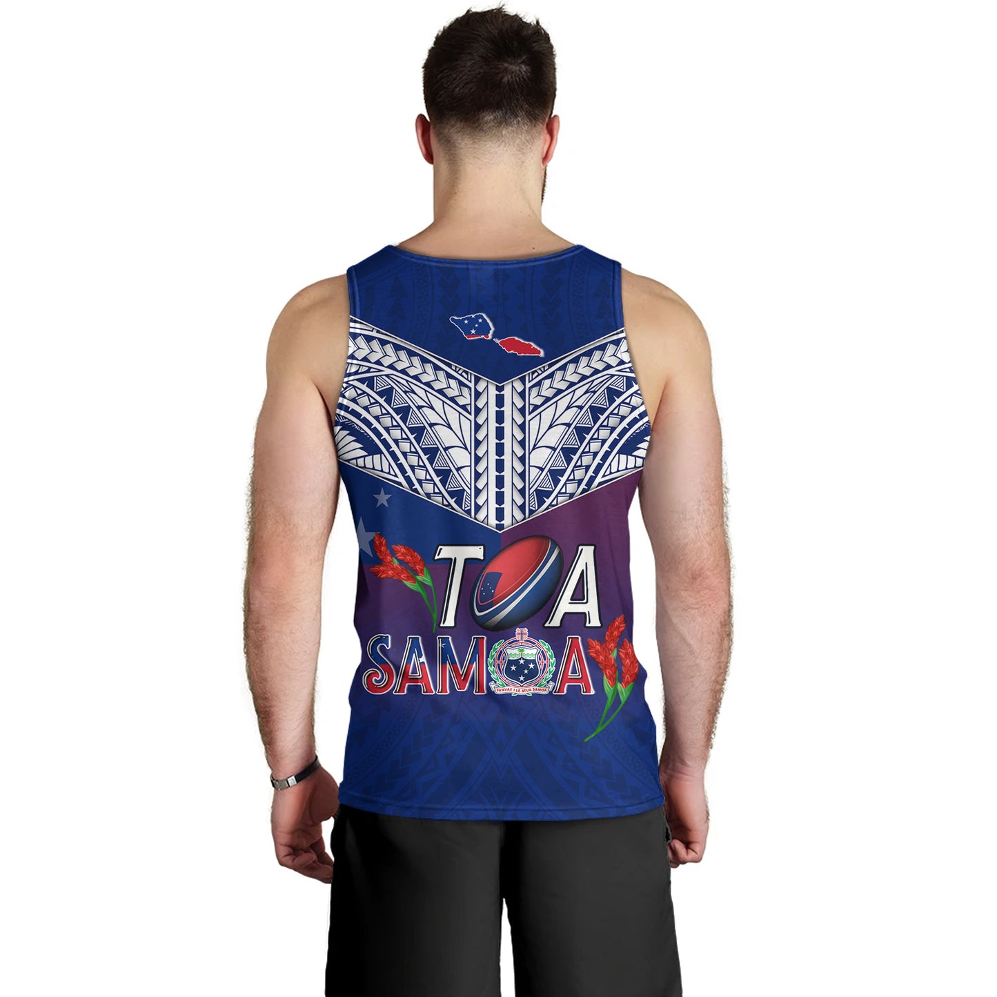 Samoa Custom Personalised Tank Top Toa Samoa Teuilia Flowers Style