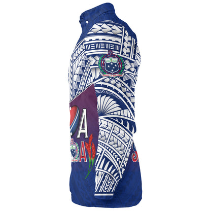 Samoa Custom Personalised Long Sleeve Shirt Toa Samoa Teuilia Flowers Style