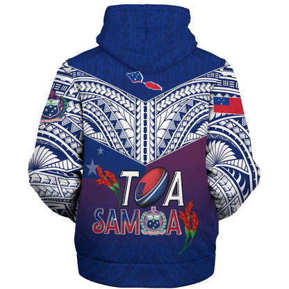 Samoa Custom Personalised Sherpa Hoodie Toa Samoa Teuilia Flowers Style