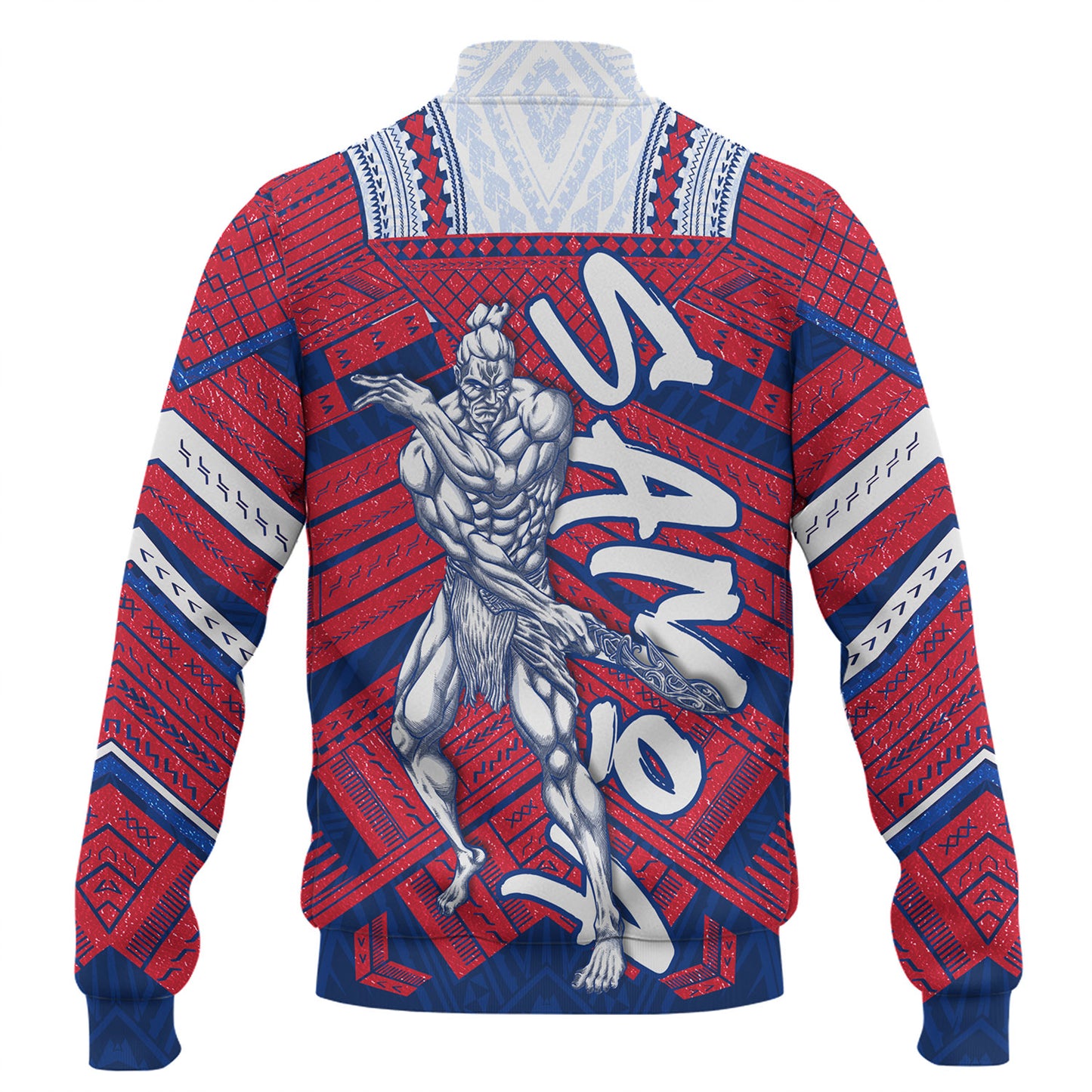 Samoa Baseball Jacket Samoa Warrior Tribal Pattern