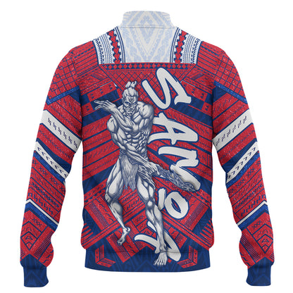Samoa Baseball Jacket Samoa Warrior Tribal Pattern