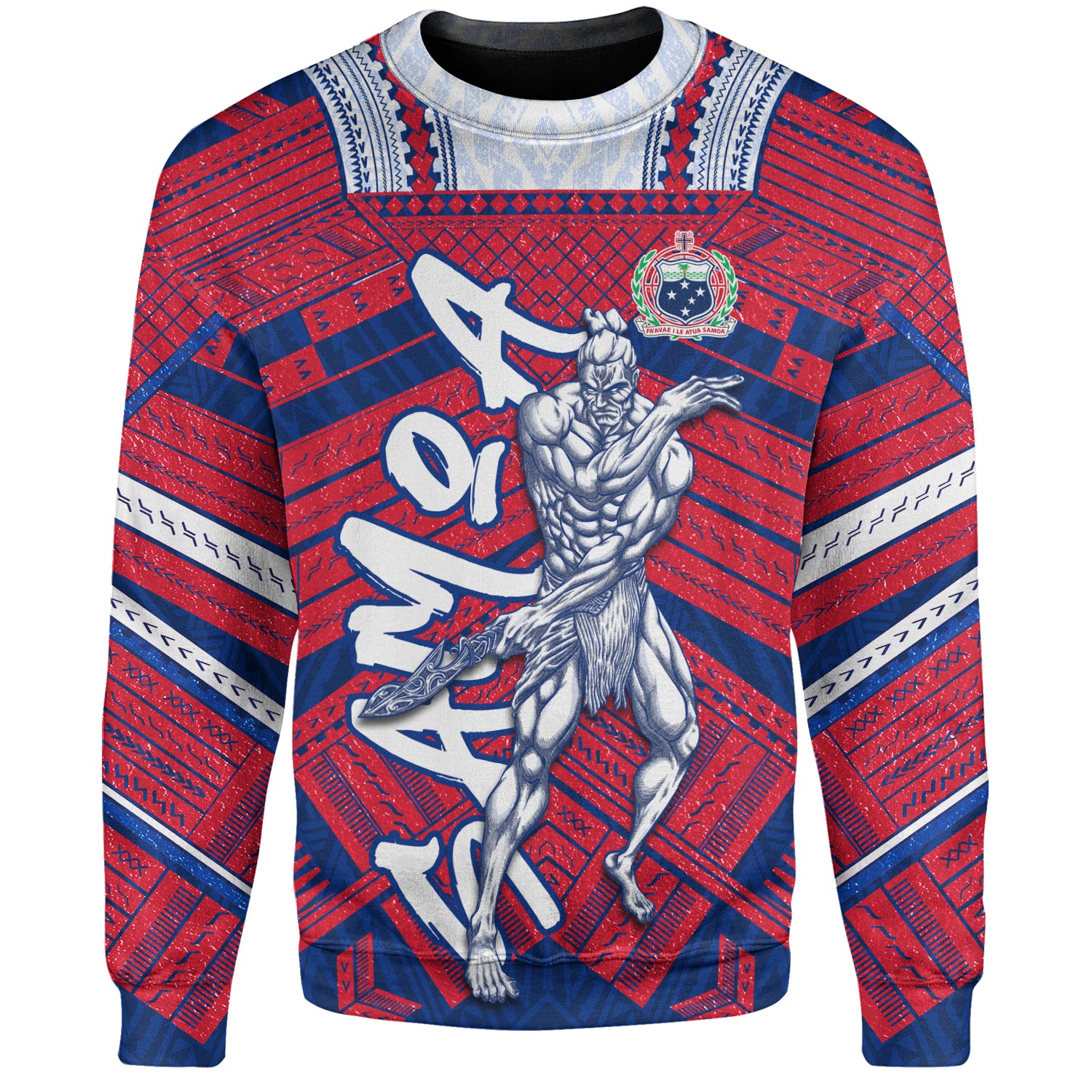 Samoa Sweatshirt Samoa Warrior Tribal Pattern