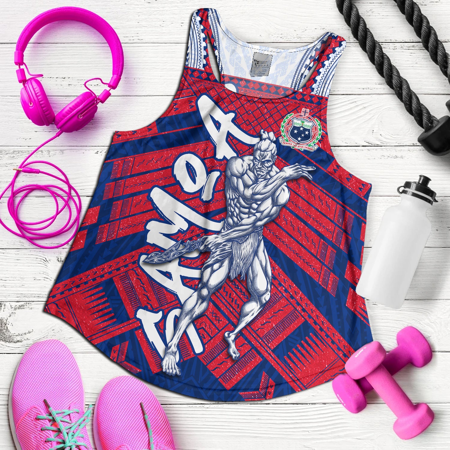 Samoa Women Tank Samoa Warrior Tribal Pattern