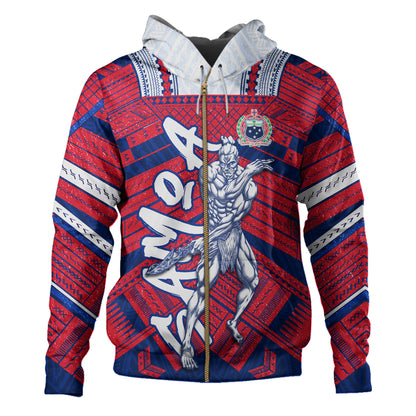 Samoa Hoodie Samoa Warrior Tribal Pattern