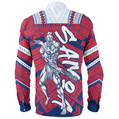 Samoa Long Sleeve Shirt Samoa Warrior Tribal Pattern