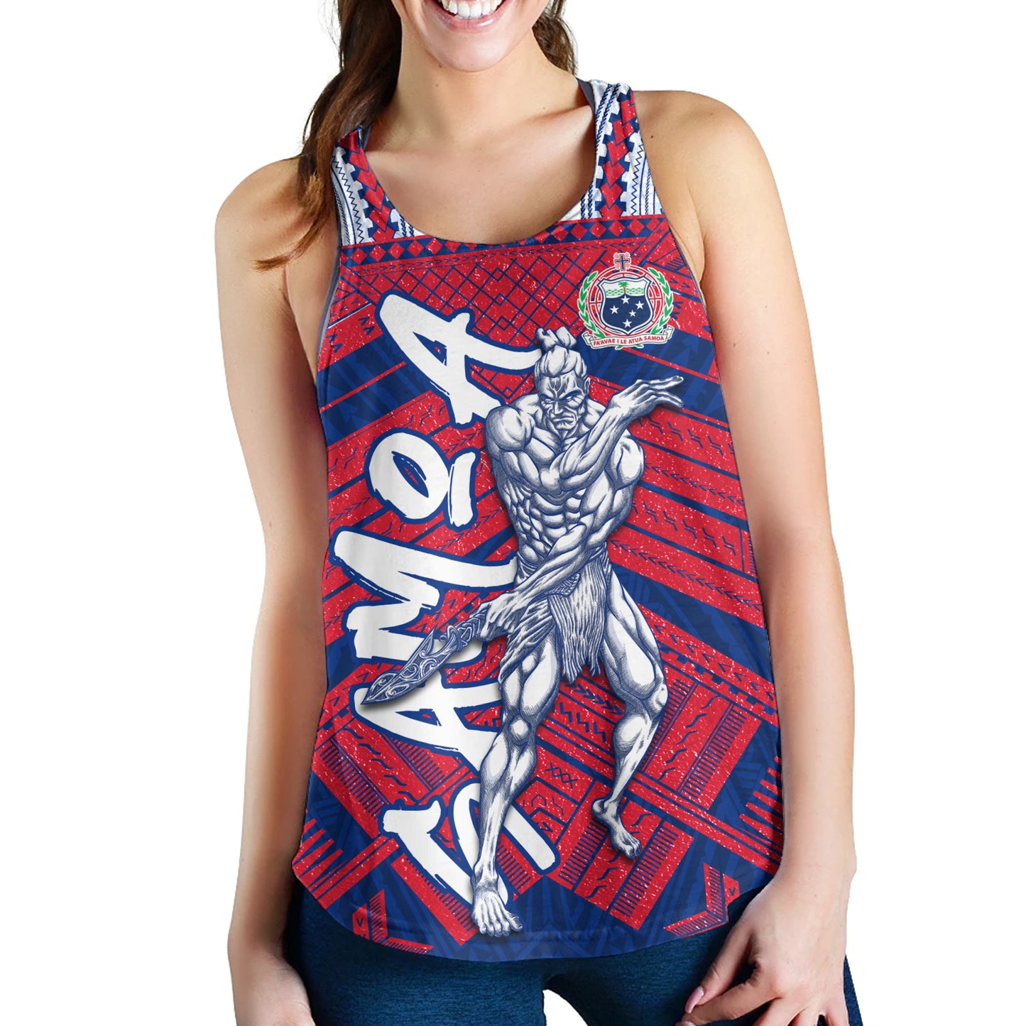 Samoa Women Tank Samoa Warrior Tribal Pattern
