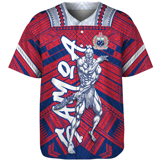 Samoa Baseball Shirt Samoa Warrior Tribal Pattern