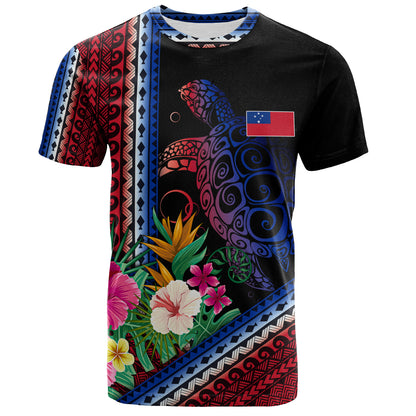 Samoa T-Shirt Polynesia Pattern With Tropical Flower