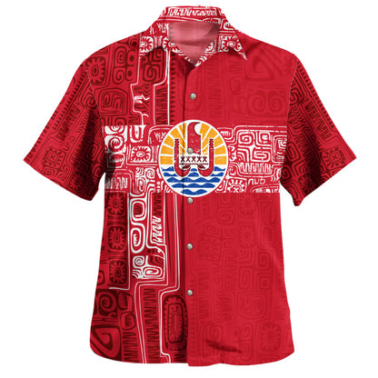 Tahiti Hawaiian Shirt Coat Of Arms Coconut