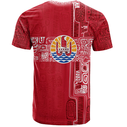 French Polynesia T-Shirt Tribal Pattern Tahiti Vintage Style