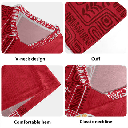 French Polynesia Rugby Jersey Tribal Pattern Tahiti Vintage Style