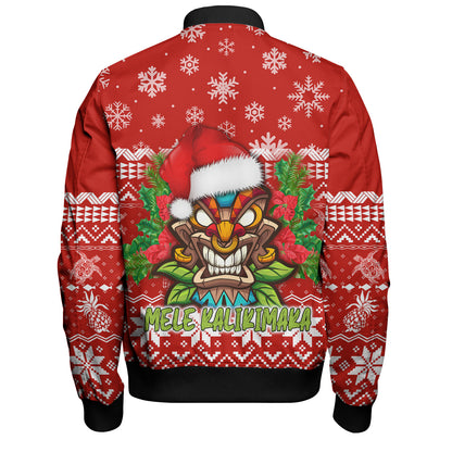 Hawaii Bomber Jacket Christmas Tiki Polynesian Pattern